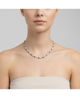 Women's White Gold Plated Cubic Zirconia Tennis Necklace