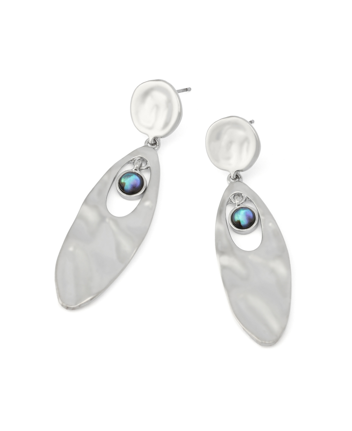 Robert Lee Morris Soho Abalone Textured Statement Drop Earrings