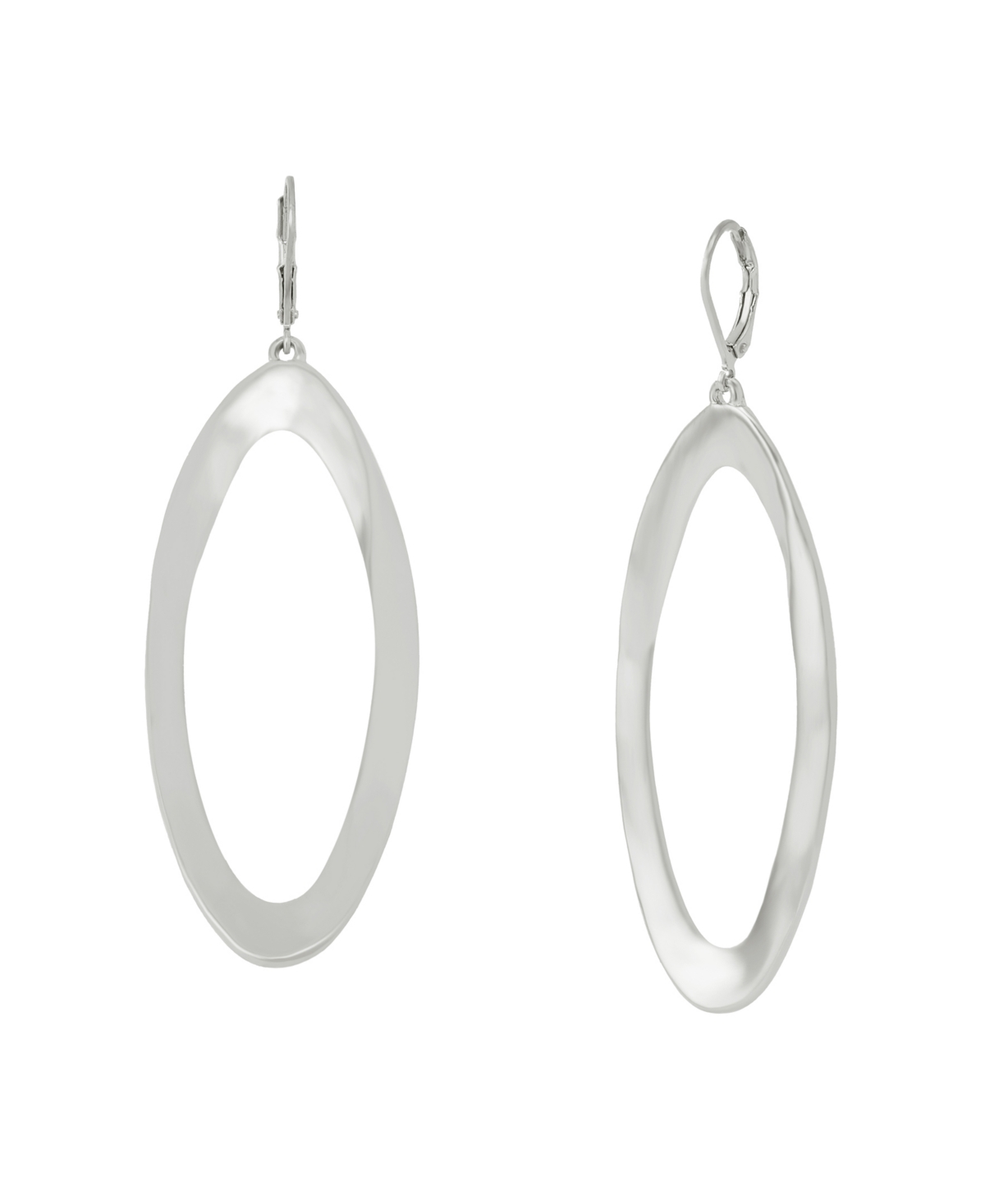 Robert Lee Morris Soho Silver Oval Link Drop Earrings