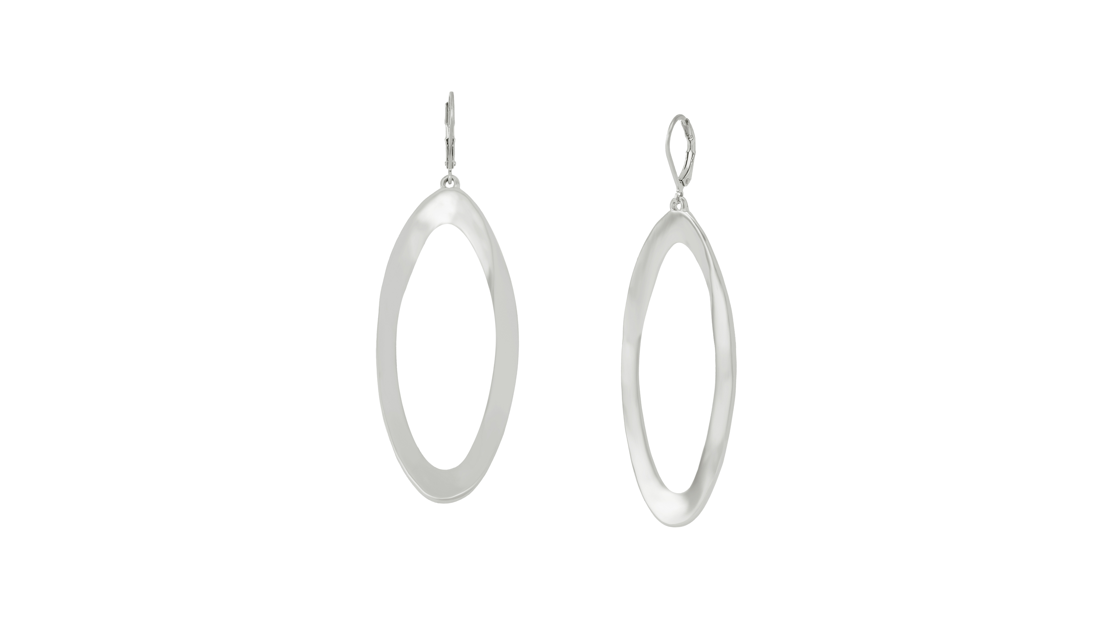 Robert Lee Morris Soho Silver Oval Link Drop Earrings