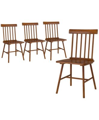 Dining Chairs Set of 4, Farmhouse Rubber Wood Kitchen Chairs,