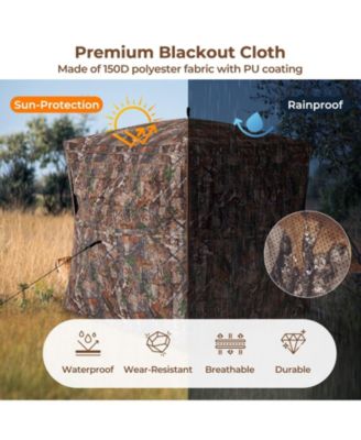 Hunting Blind 360 Degree One-Way See-Through Ground Blind for 2-3 Person