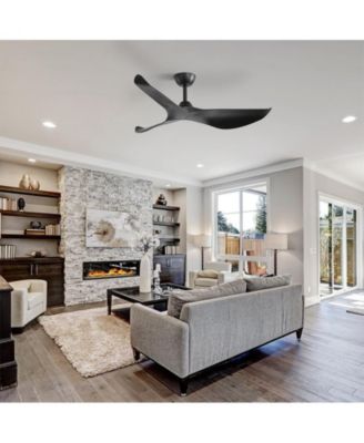 52-inch Light weight Modern Black 3-Blade Ceiling Fans with Remote Control Function