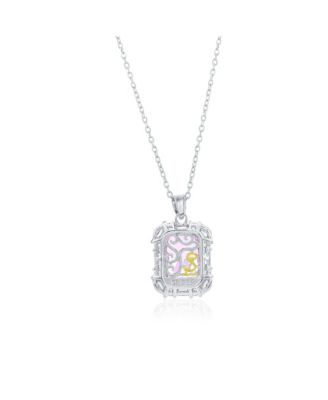 Suzy Levian Gala Collection Sterling Silver Firework Cut Cubic Zirconia Multi-Cut Cluster Halo Pendant