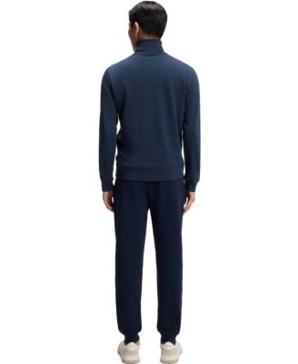 Men's Cotton Terry Logo Patch Zip-Neck Sweatshirt