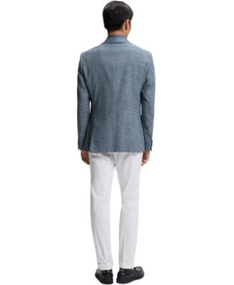 Men's Patterned Stretch-Cotton Blend Regular-Fit Blazer