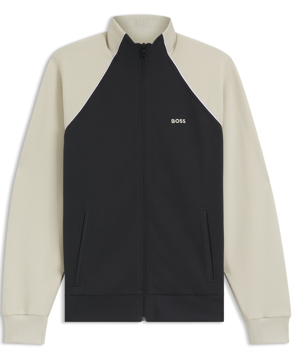 Boss by Hugo Men's Cotton-Blend Contrast Piping Sweatshirt