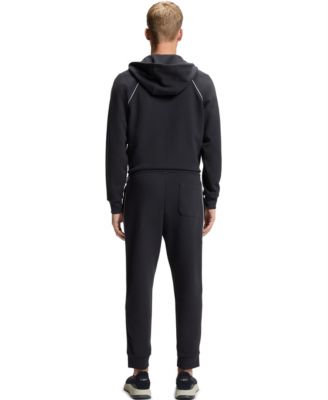 Men's Cotton-Blend Zip-Up Piping Detail Hoodie
