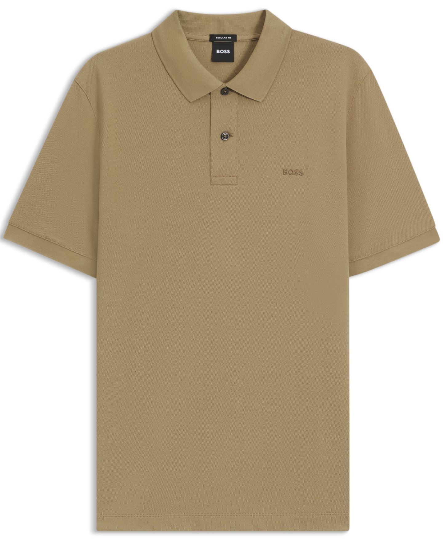 Мужское поло Hugo Boss Cotton Piqué Regular-Fit Pallas Polo Shirt, цвет: Тёмный бежевый — фото 3