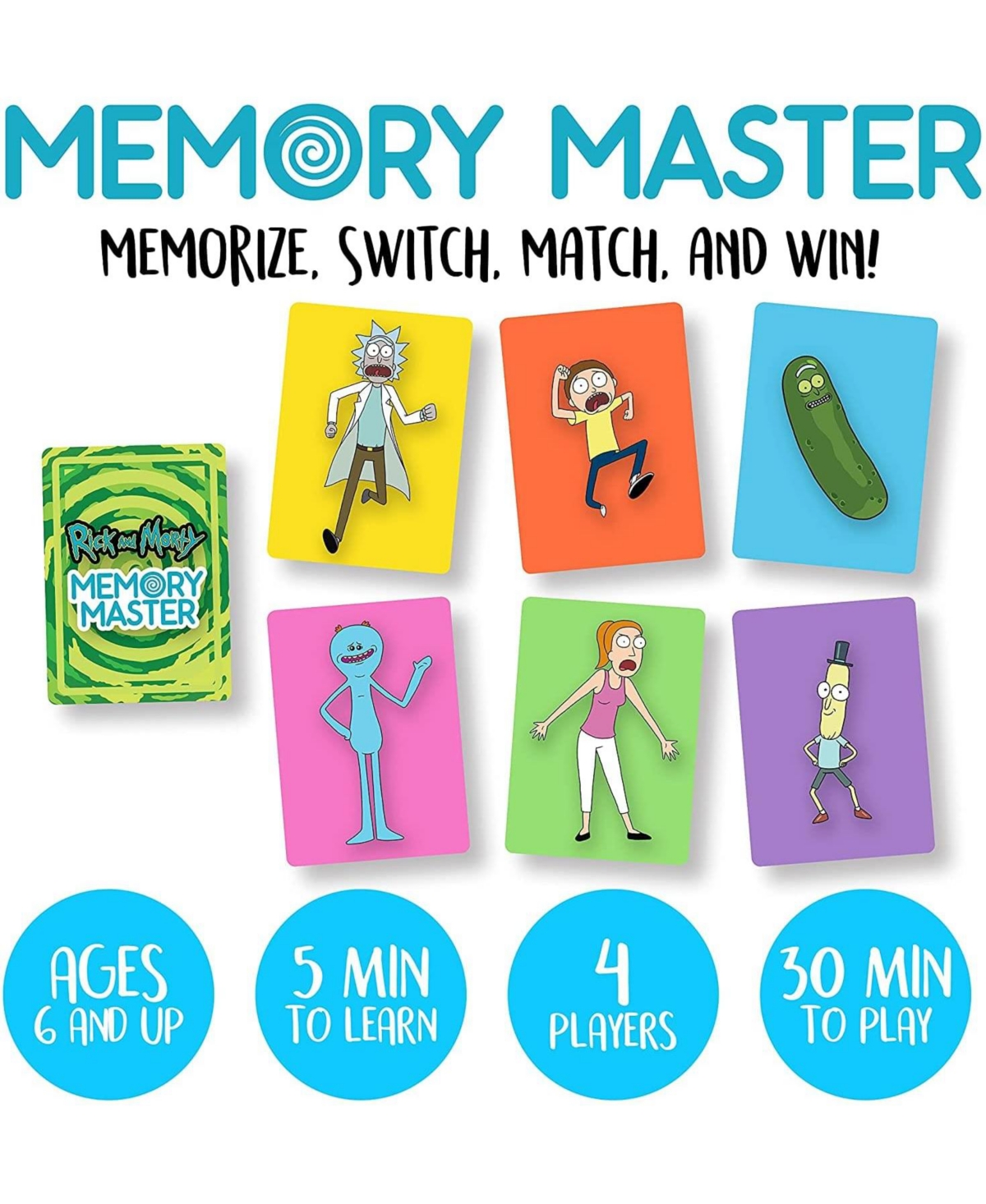 Nmr Distribution Rick and Morty Memory Master Game | 4 Players