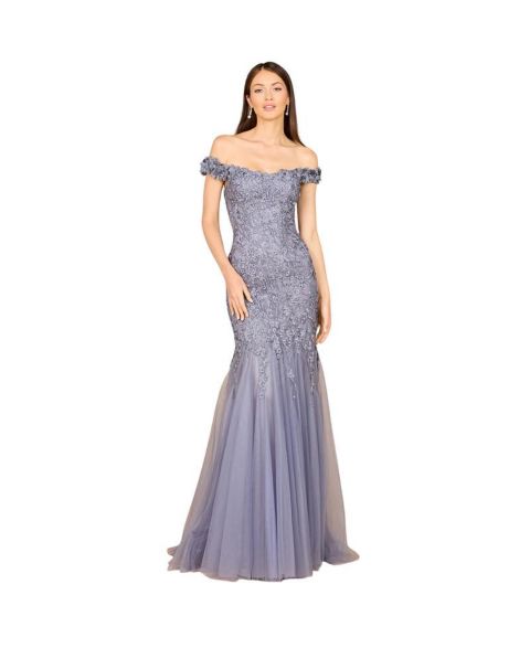 Женские платья Lara Off Shoulder Mermaid Gown, цвет: Серый синий