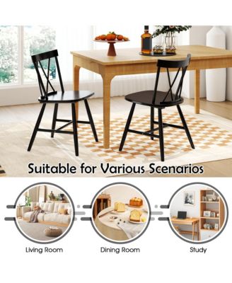 Dining Chairs Farmhouse Kitchen Chair with Rubber Wood Frame,