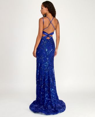Juniors' Embellished Sweetheart Gown