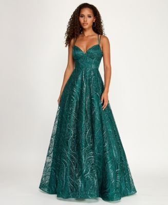 flower glitter dress LaDivine CH066 Prom Dress - Black main image 0