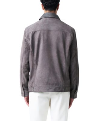 Men's Leather Detail Suede Jacket