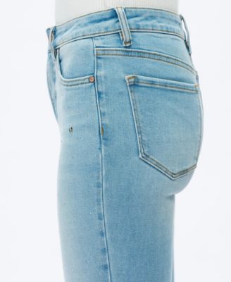 Women's High-Rise Rhinestone-Embellished Flare Jeans