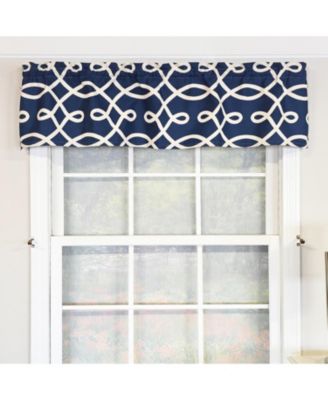 100% Cotton High Quality Oblique Tailored Window Valance with 1.5" Rod Pocket 50" W X 12" L Navy