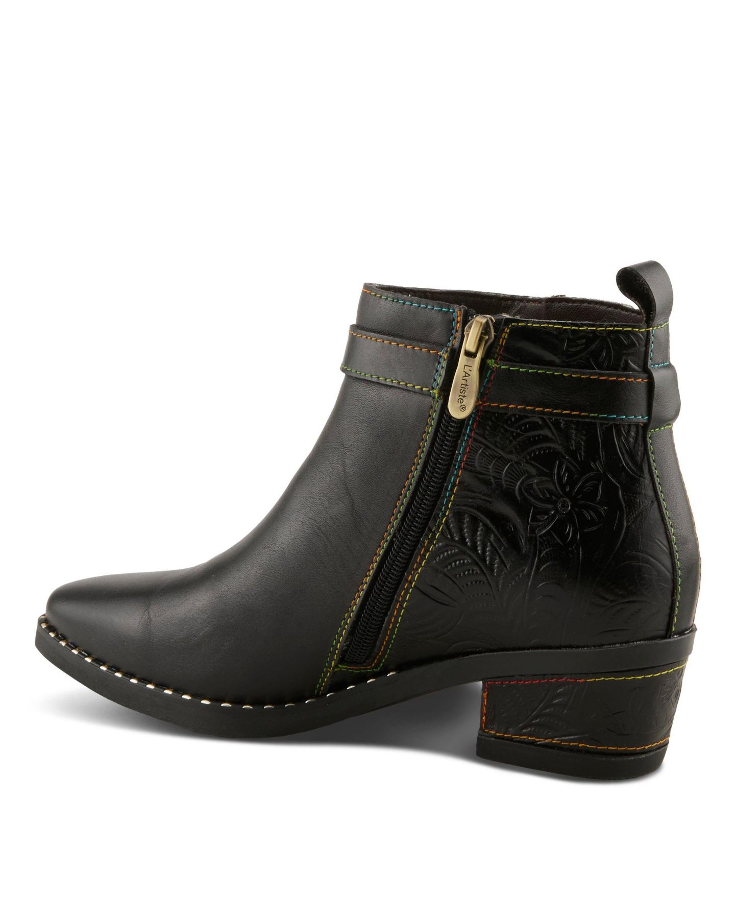 Женские ботинки L'Artiste Leather Ankle Boot, With Zipper Closure, Cushioned Insole, Faux Fur Lining, цвет: Чёрный — фото 7
