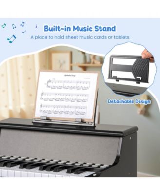 25 Keys Digital Piano with Music Stand Stool Lighted Keys Teaching Mode for 3+ Kids