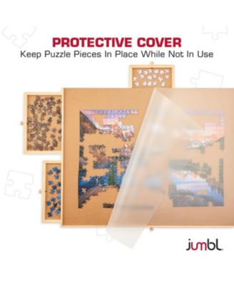 1500-Piece Puzzle Board with Drawers, Lazy Susan & Cover - Rotating Wooden Jigsaw Puzzle Table
