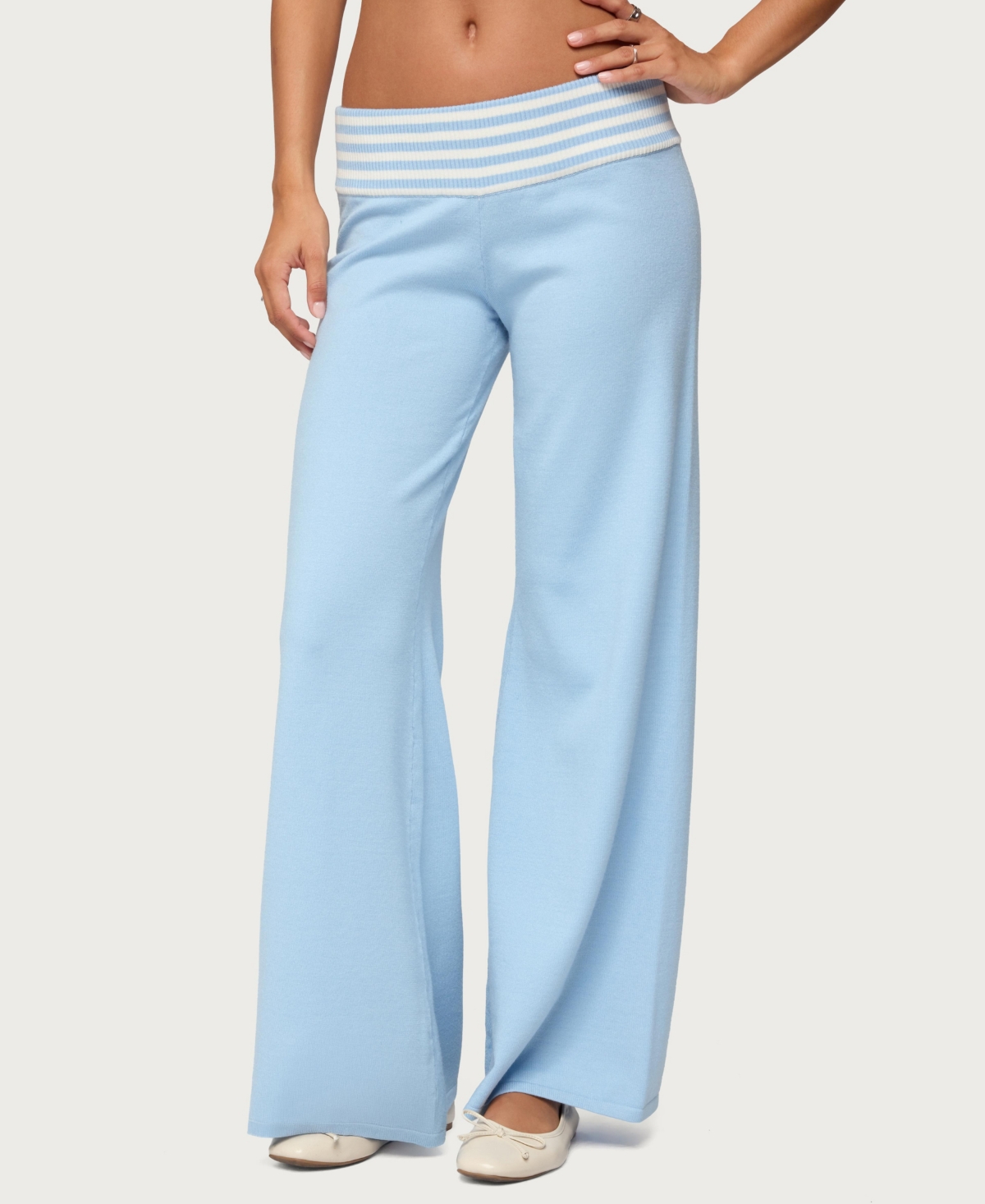 Edikted Women's Clarisse Stripey Flared Knit Pants