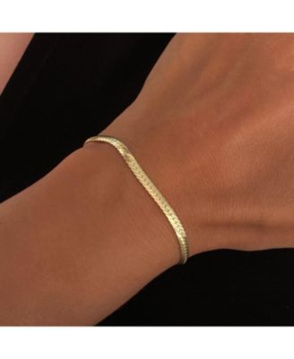 Italian Sterling Silver Herringbone Bracelet