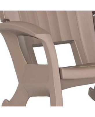 Plastics Rockaway Heavy Duty All-Weather Outdoor Rocking Chair, Taupe