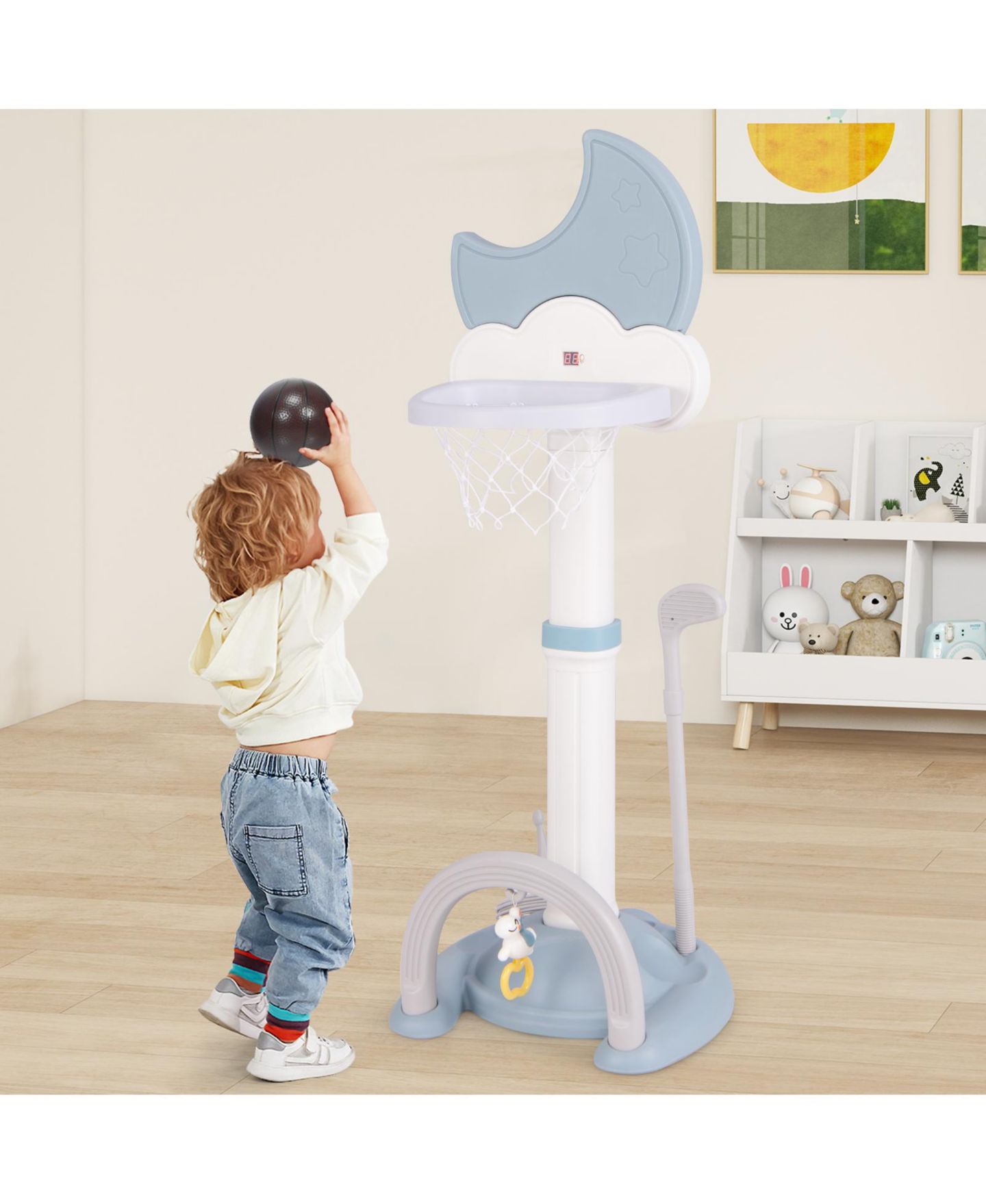 Детская игрушка HONGGE 4-in-1 Sports Activity Center with Adjustable Height, 2–4 года, цвет: Синий — фото 11