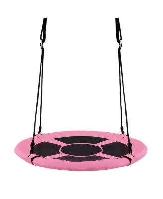 2-in-1 40 Inch Kids Hanging Chair Detachable Swing Tent Set-Pink
