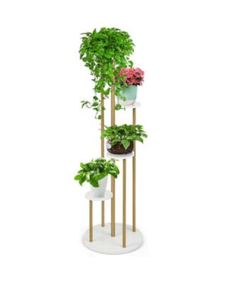 Metal Plant Stand with 4 Shelves for Home and Garden  16x16x48.5 inches