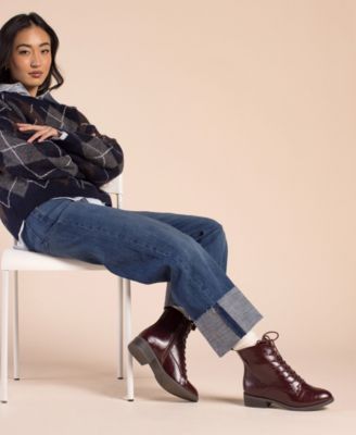 Women's Vienna Lace Up Stacked Heel Booties