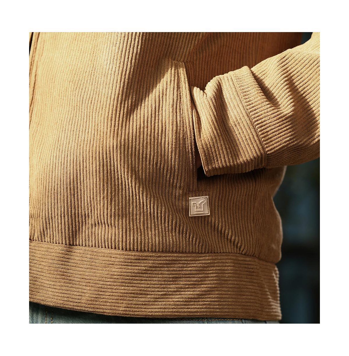 Campus Sutra Men's Coffee Brown Corduroy Rider Jacket