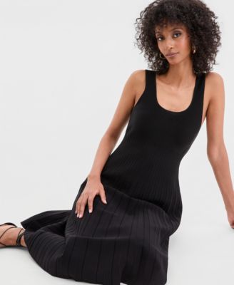 Women's Sleeveless Pleated Sweater Dress