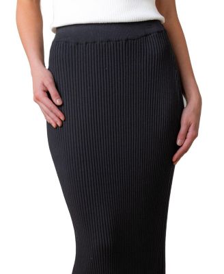 Women's Organic Rib Knit Sweater Midi Skirt