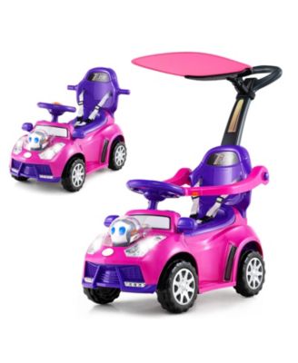 Baby 3-in-1 Sliding Walker w/ Adjustable Canopy Horn Music & Light