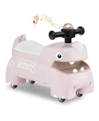 Ride on Toy Baby Dinosaur Sliding Car with 4 Universal Casters Under-Seat Storage