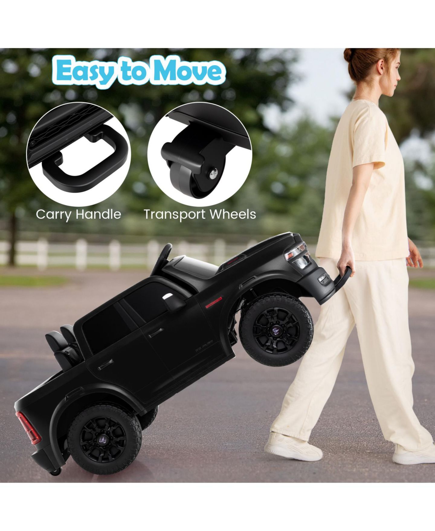 Детская игрушка Gymax Ram 2500 Rebel 2-Seater Remote Control Ride-On Truck, 110 lbs, Ages 3-7 Years, цвет: Чёрный — фото 5