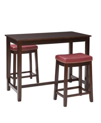 Claridge 3Pc Counter Set Brown Red