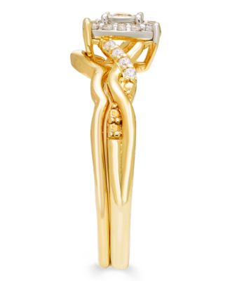 Diamond Bridal Set (1/4 ct. t.w.) in 10k Two Tone Gold
