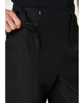 Men's Jet Black Cotton-Rayon Blend Suit Pants