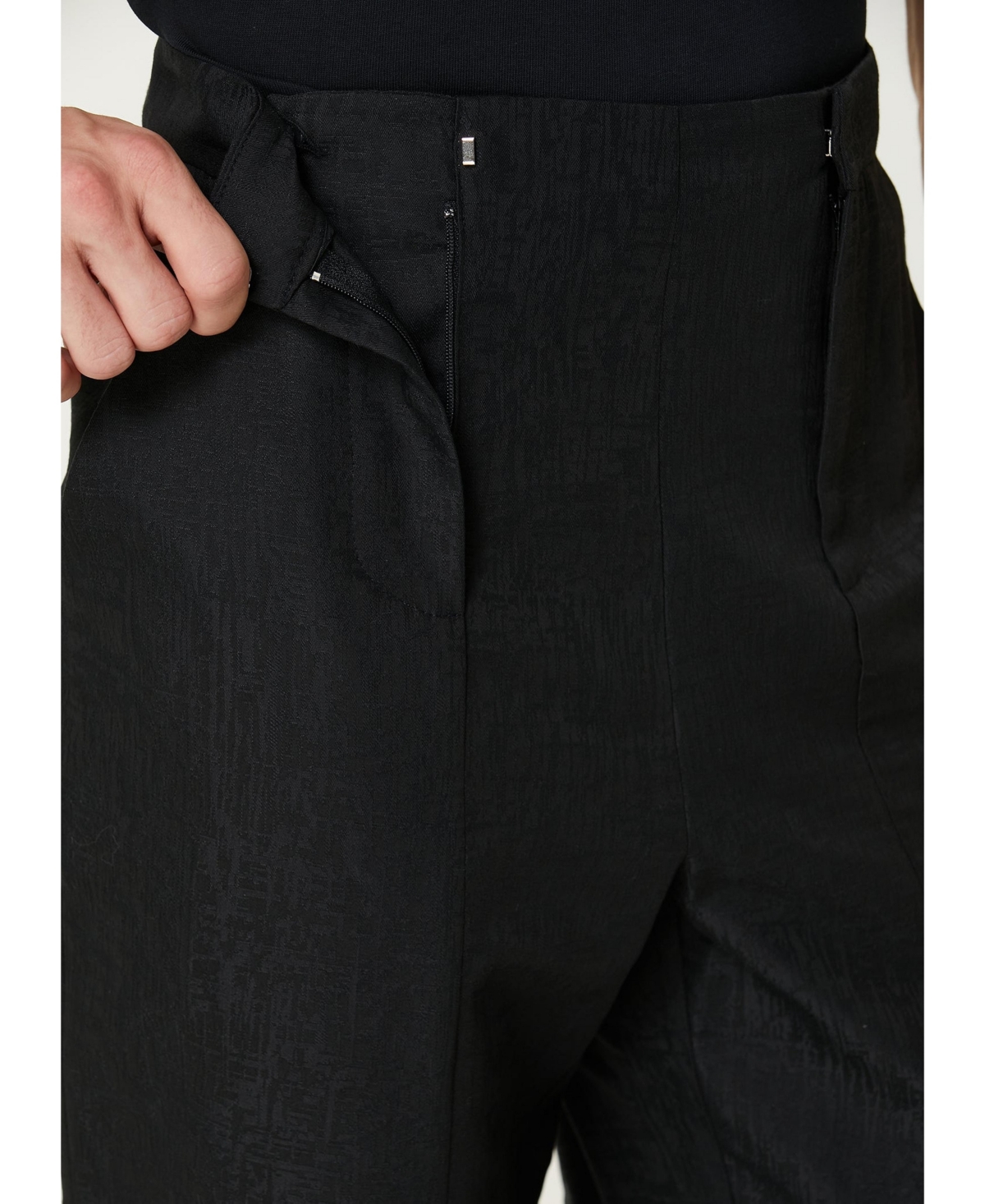 Pcfg Men's Jet Black Cotton-Rayon Blend Suit Pants