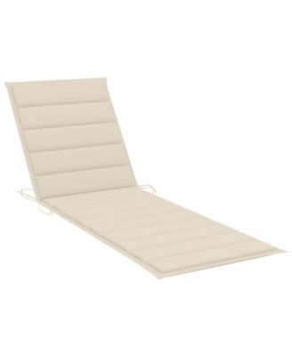 1 PC Solid Acacia Wood and Polyester Adjustable Backrest Sunlounger