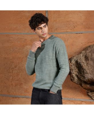 Men's Geo-Jacquard Knit Pullover Sweater