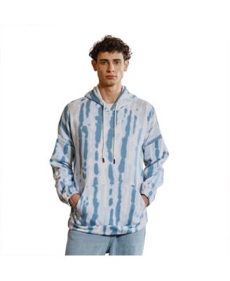 Men's Sky Blue Dye-Drip Pullover Hoodie