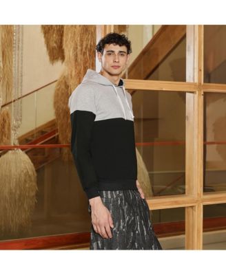 Men's Coin Grey & Onyx Black Block Pullover Hoodie
