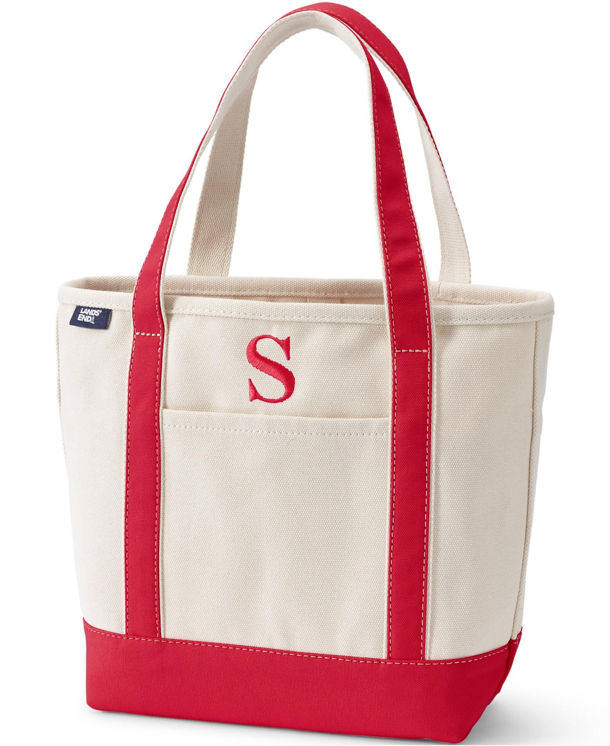 Lands' End Pre-Monogrammed Letter Canvas Tote Bag