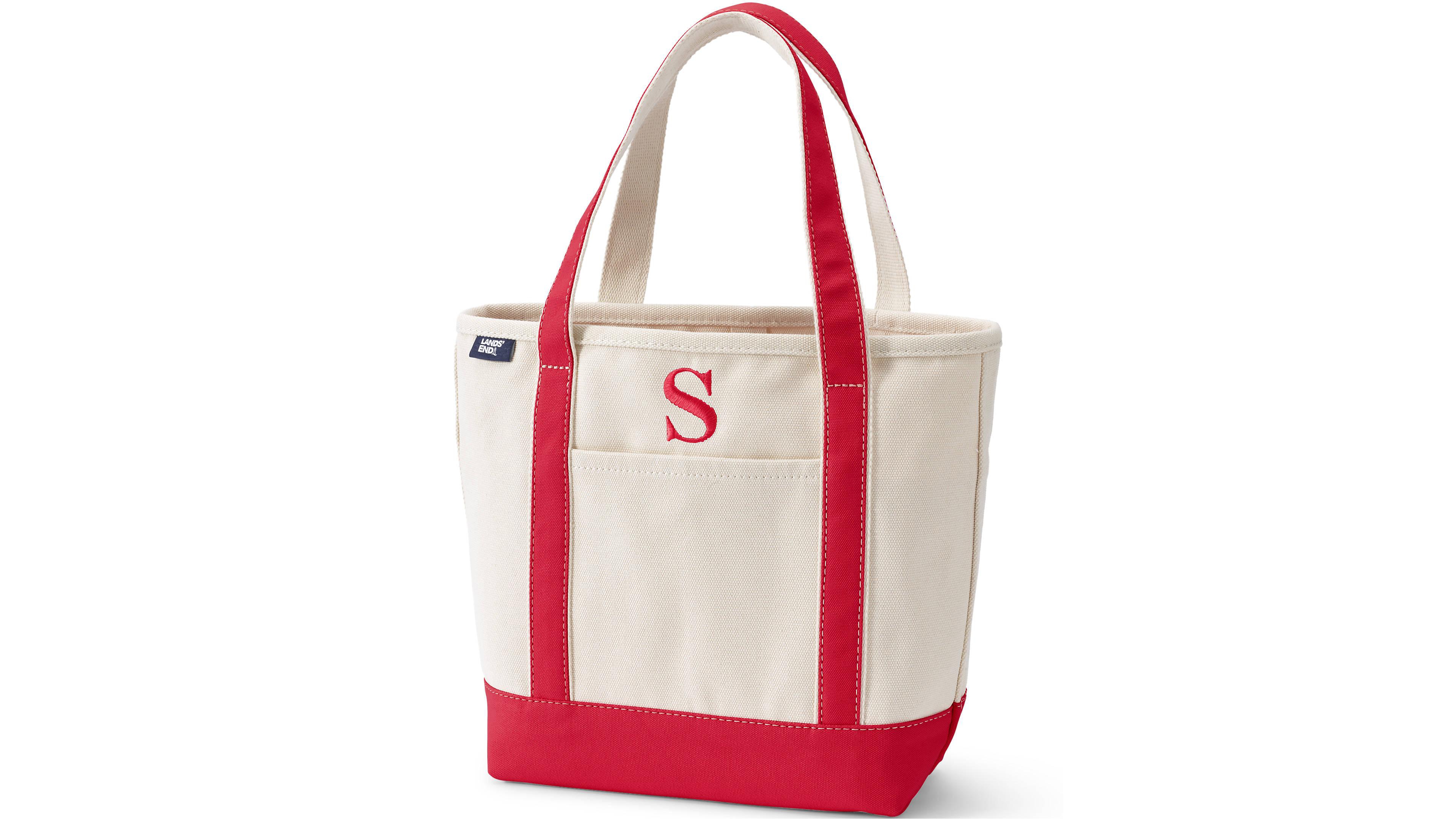 Lands' End Pre-Monogrammed Letter S Canvas Tote Bag