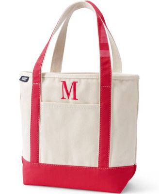 Pre-Monogrammed Letter M Canvas Tote Bag