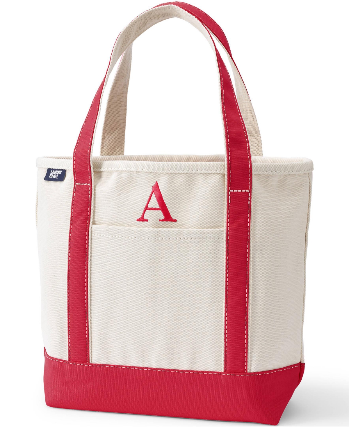 Lands' End Pre-Monogrammed Letter A Canvas Tote Bag