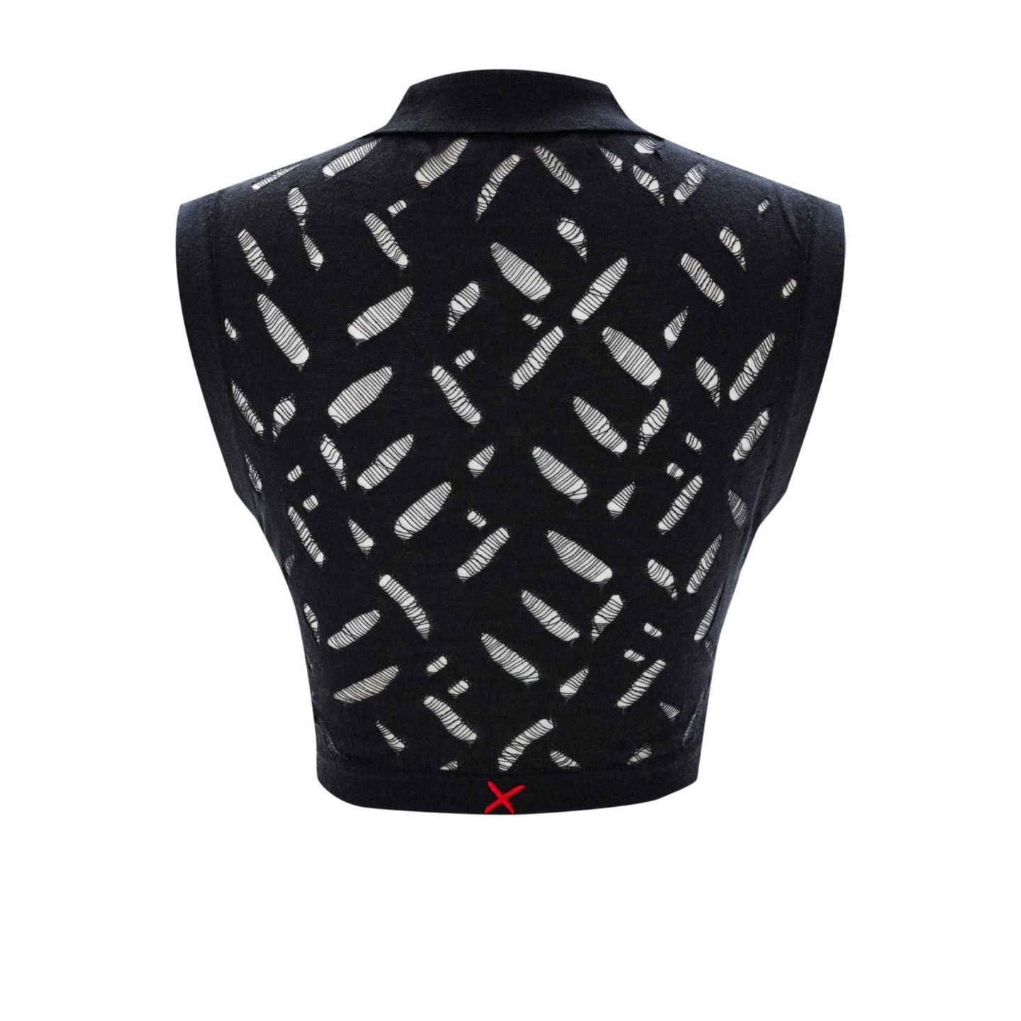 Женский топ PCFG Cropped Ripped Knit, цвет: Угольно-чёрный — фото 6